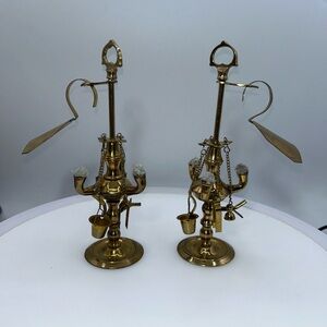 Vintage Brass Lucerne Oil Lamp